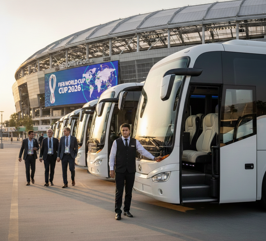Corporate and VIP coach hire for FIFA World Cup 2026 — executive group transport across host cities
